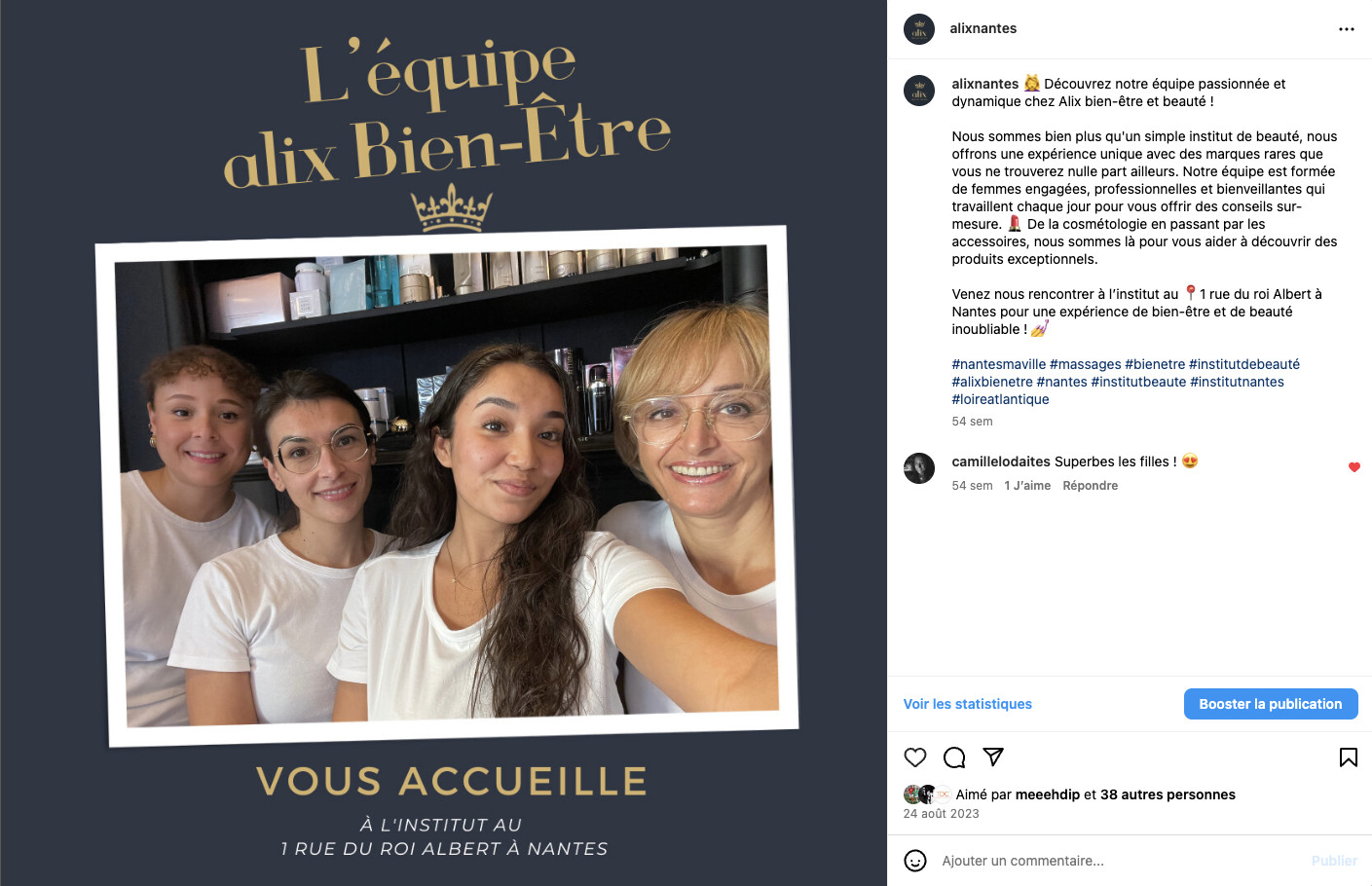 exemple post Réseaux sociaux alix bien etre et beauté